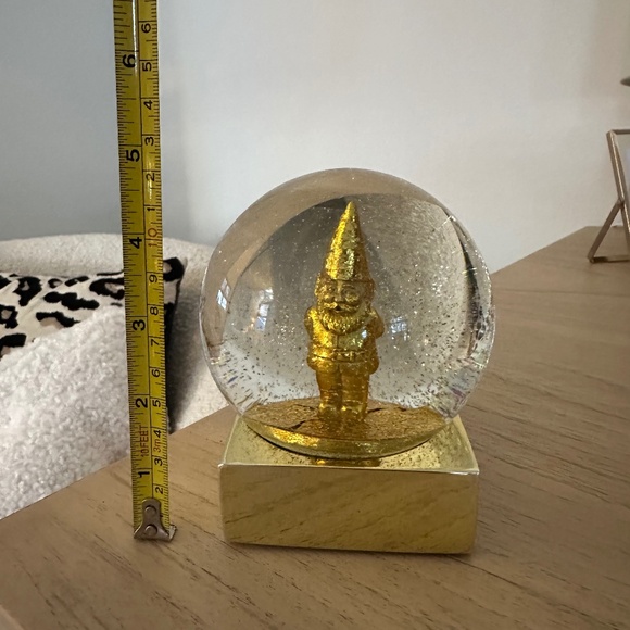 CB2 Gold Gnome Snowglobe - Picture 1 of 3